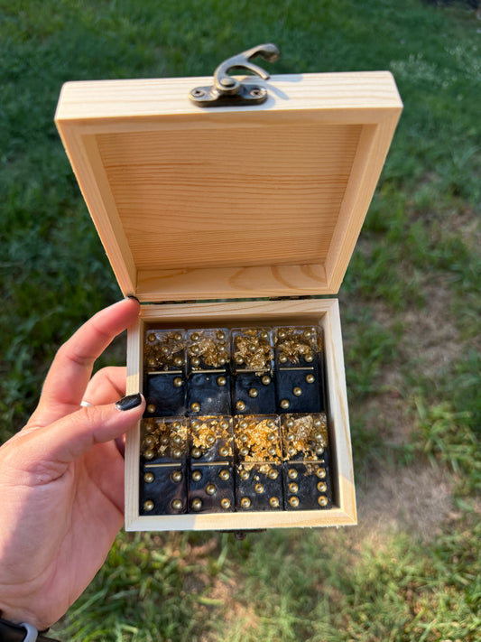 Gold & Black Domino Set