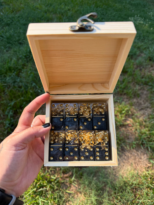 Gold & Black Domino Set